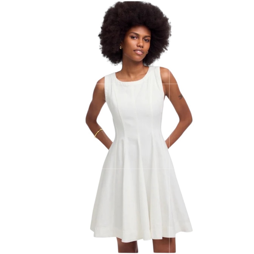NEW MADEWELL Circle Mini Dress: Airy Denim Edition in Pure White Size Small